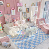 Qfdian Pastel Curvy Checker Carpet