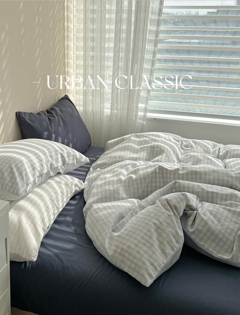 Qfdian Pastel Plaid Bedsheet Set