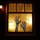 Classic Horror Themed PVC Wall Decals, Self-Adhesive Glass Surface Applicable, Halloween Zombie Hands and Dripping Blood Window Clings, Single-Use Matte Finish Vinyl Decor