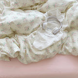 Qfdian Pink Camellia Garden Bedding Set