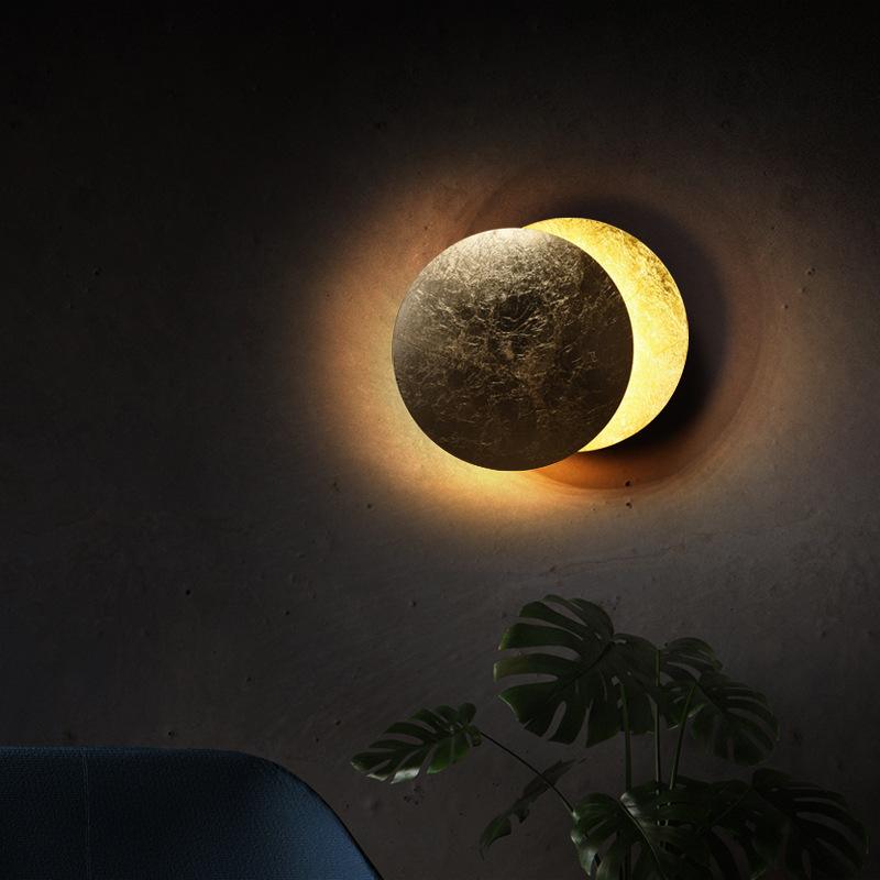 Qfdian Creative Rotatable Moon Phase Wall Lamp