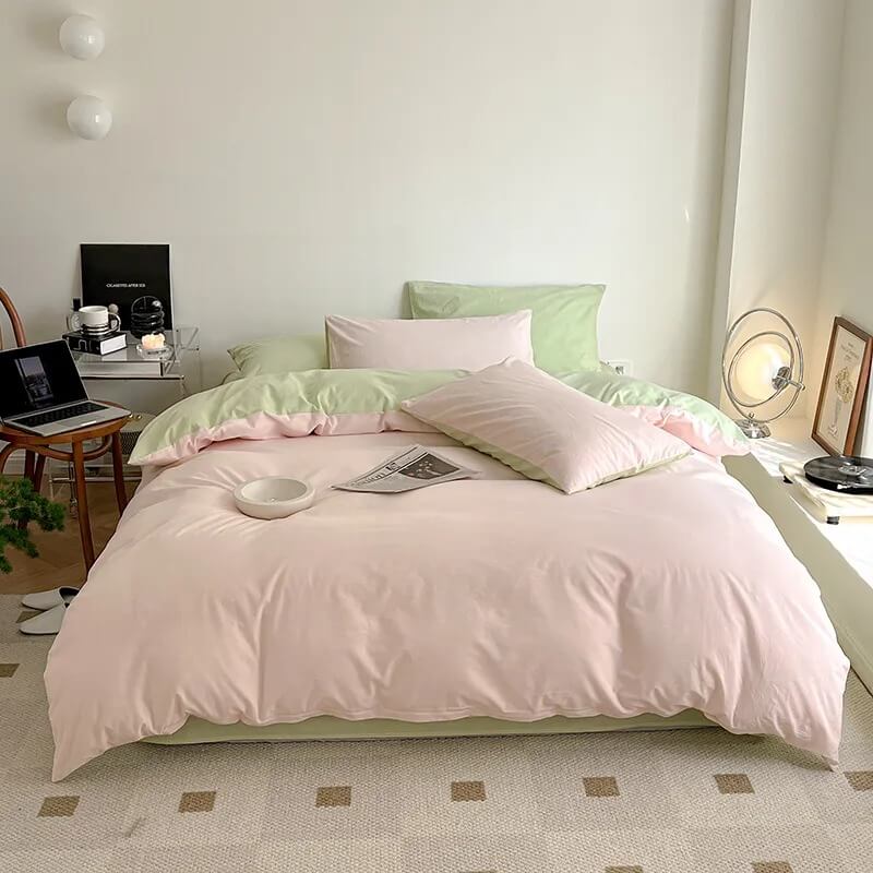 Qfdian Dusty Pastel Shades Cotton Bedding Set