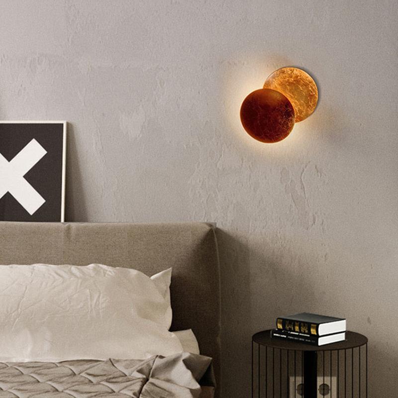 Qfdian Creative Rotatable Moon Phase Wall Lamp