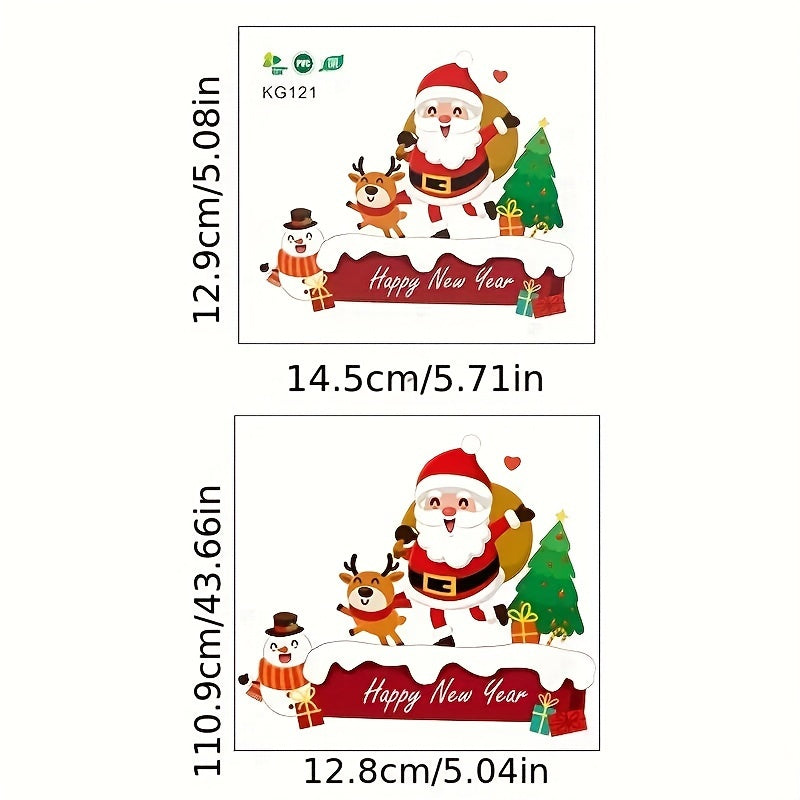 4pcs Christmas Wall Decals Set - Santa, Snowman & Reindeer Switch Stickers for Living Room, Bedroom & Bathroom - Matte Finish, Easy Apply PVC Home Decor