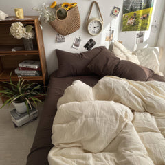 Qfdian Earthy Tones Aesthetic Bedding Set