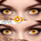 Qfdian Cosplay Scary Yellow 14.5mm 1 Pair | 1 Year