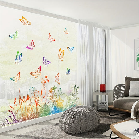 Colorful Leaves & Butterfly Wall Decals - Removable, Waterproof Home Decor Stickers for Bedroom, Living Room, and More - Matte Finish, Easy Apply on Any Smooth Surface