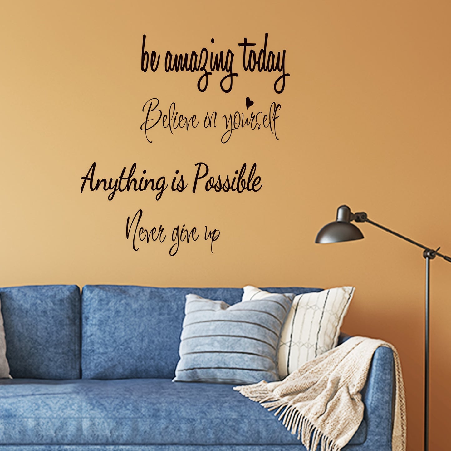 Contemporary Inspirational Quotes Wall Stickers - PVC Semi-Matte Graphic Decals with Self-Adhesive, Single-Use, Multi-Surface Installation for Glass, Home, Bedroom, Office - Motivational Text Wall Art Decor, No Battery Requir