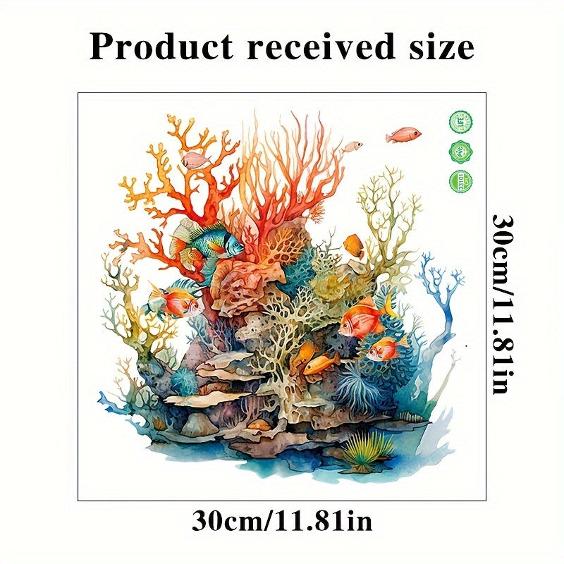 4-Pack Ocean Coral & Seahorse Toilet Lid Decals - Bathroom Marine Embellishments, PVC Self-Adhesive Toilet Seat Covers, Ceramic Surface Compatible, Removable Bathroom Renovation Decals with Matte Finish and Irregular Shape