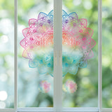4pcs Bohemian Mandala Wall Decals - Colorful, Removable PVC Window & Bedside Stickers for Home Decor