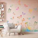 Colorful Leaves & Butterfly Wall Decals - Removable, Waterproof Home Decor Stickers for Bedroom, Living Room, and More - Matte Finish, Easy Apply on Any Smooth Surface
