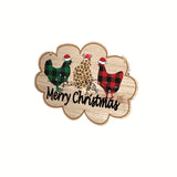 Merry Christmas Chick & Wreath Sign - Vintage Acrylic Holiday Decor, Animal Theme, Easy-Hang Craft Supplies for Festive Home Decoration