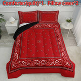 3-Piece Boho Red Paisley Quilt Set - Soft & Breathable All-Season Comfort - Perfect for Home & Dorm