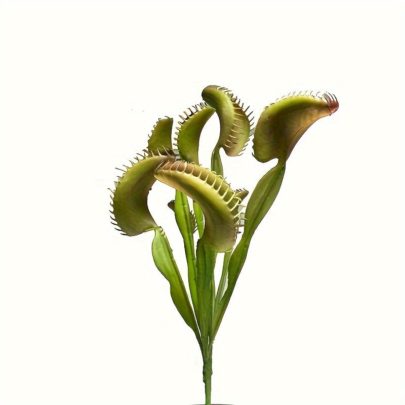 1pc, Lifelike Artificial Venus Fly Trap Plants, Perfect Choice For Halloween And Home Decoration, Durable Plastic Bonsai Succulent Plants