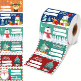 500-Pack Christmas Gift Tags - Festive Paper Gift Label Roll for Holiday Presents - Merry Christmas Decorations and Wrapping Supplies