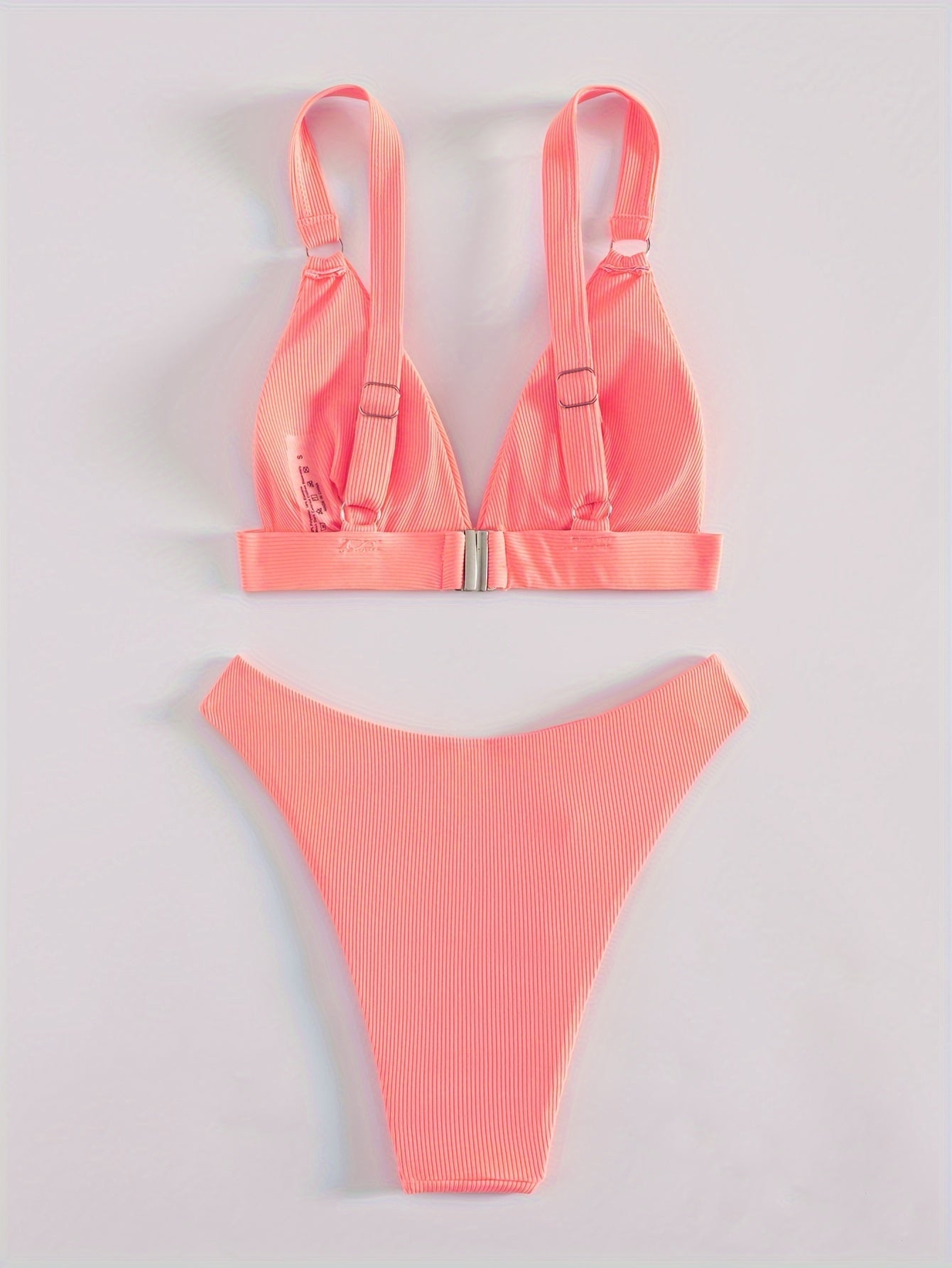 Women's Fashion Bikini Set, Sporty Swimwear, Two-Piece Beachwear, Ring-Linked Bathing Suit