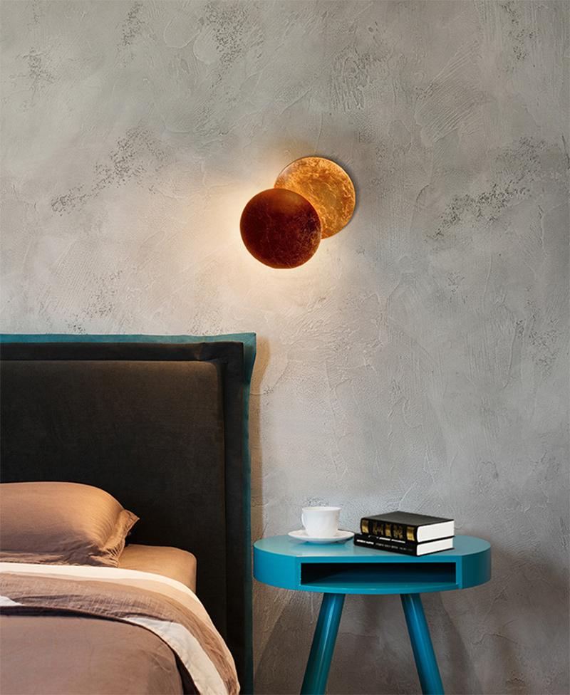 Qfdian Creative Rotatable Moon Phase Wall Lamp