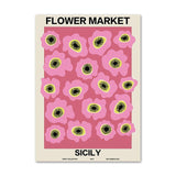 Qfdian Flower Market Gallery Wall Canvas Posters
