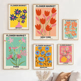 Qfdian Flower Market Gallery Wall Canvas Posters