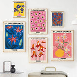 Qfdian Flower Market Gallery Wall Canvas Posters