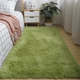 Qfdian Green Grass Fluffy Carpet