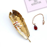 Qfdian Preppy Golden Spring Leaf Trinket Dish