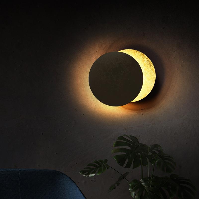 Qfdian Creative Rotatable Moon Phase Wall Lamp