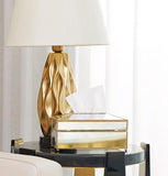Qfdian Elegance Nordic Gold Lining Glass Tissue Box