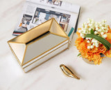 Qfdian Elegance Nordic Gold Lining Glass Tissue Box