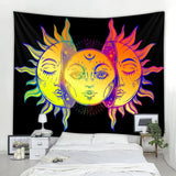 Qfdian Indian Moon out of Sun Tapestry