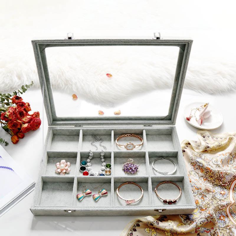 Qfdian Velvet Drawer Jewelry Organizer Box