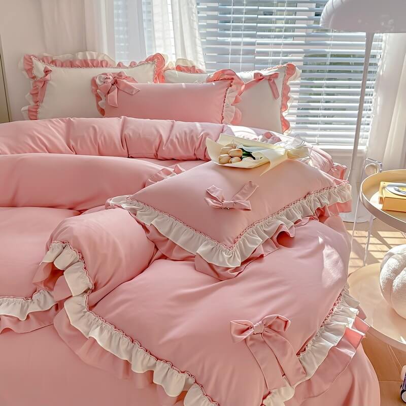 Qfdian Kawaii Princess Korean Bedding Set