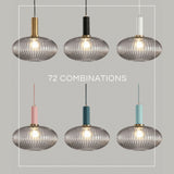 Qfdian Nordic Fluted Glass Pendant Lights