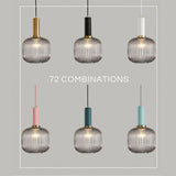 Qfdian Nordic Fluted Glass Pendant Lights