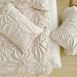 Qfdian Ruffle Flower Duvet Cover Set