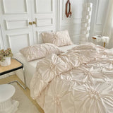 Qfdian Ruffle Flower Duvet Cover Set