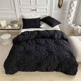Qfdian Ruffle Flower Duvet Cover Set