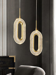 Qfdian Luxurious Diamond Ring Gold Pendant Light