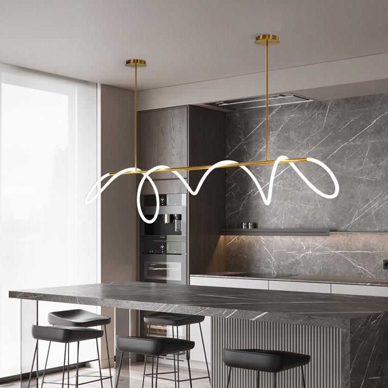 Qfdian Luxury Modern Curvy LED Hose Pendant Light