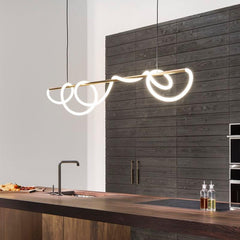 Qfdian Luxury Modern Curvy LED Hose Pendant Light