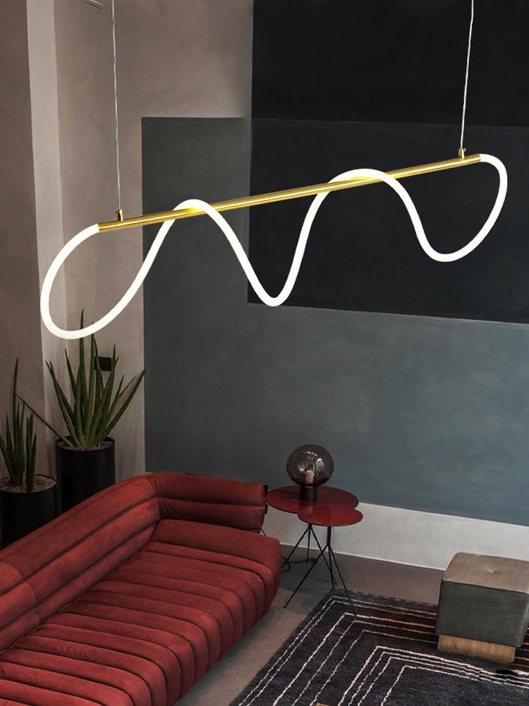 Qfdian Luxury Modern Curvy LED Hose Pendant Light