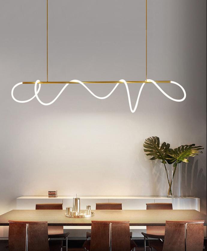 Qfdian Luxury Modern Curvy LED Hose Pendant Light