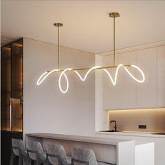 Qfdian Luxury Modern Curvy LED Hose Pendant Light