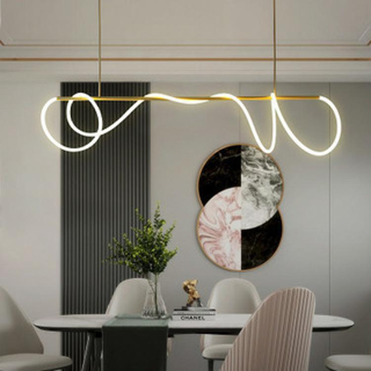 Qfdian Luxury Modern Curvy LED Hose Pendant Light