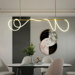 Qfdian Luxury Modern Curvy LED Hose Pendant Light