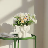 Qfdian Elegance White Girl Figurine Ceramic Vase