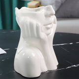 Qfdian Elegance White Girl Figurine Ceramic Vase