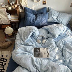 Qfdian Ocean Themed Blue Tones Cotton Bedding Set