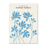 Qfdian Pale Blue Flower Market Canvas Posters