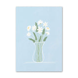 Qfdian Pale Blue Flower Market Canvas Posters